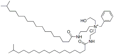 benzyl(2-hydroxyethyl)[2-[(1-oxoisooctadecyl)amino]ethyl][3-[(1-oxoisooctadecyl)amino]propyl]ammonium chloride Struktur