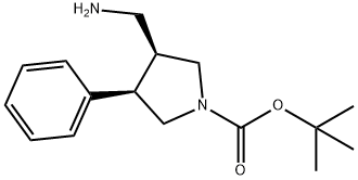 Trans-tert-butyl 3-(aMinoMethyl)-4-phenylpyrrolidine-1-carboxylate hydrochloride Struktur