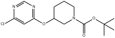 3-(6-Chloro-pyriMidin-4-yloxy)-piperidine-1-carboxylic acid tert-butyl ester, 98+% C14H20ClN3O3, MW: 313.78 Struktur