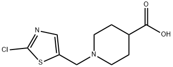 1-(2-Chloro-thiazol-5-ylMethyl)-piperidine-4-carboxylic acid, 98+% C10H13ClN2O2S, MW: 260.74 Struktur