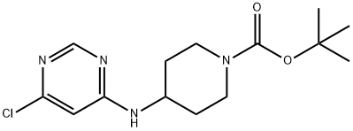 4-(6-Chloro-pyriMidin-4-ylaMino)-piperidine-1-carboxylic acid tert-butyl ester, 98+% C14H21ClN4O2, MW: 312.80 Struktur