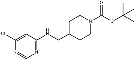 4-[(6-Chloro-pyriMidin-4-ylaMino)-Methyl]-piperidine-1-carboxylic acid tert-butyl ester, 98+% C15H23ClN4O2, MW: 326.82 Struktur