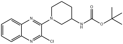 [1-(3-Chloro-quinoxalin-2-yl)-piperidin-3-yl]-carbaMic acid tert-butyl ester, 98+% C18H23ClN4O2, MW: 362.86 Struktur