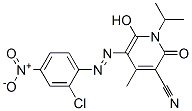 3-Pyridinecarbonitrile,  5-[2-(2-chloro-4-nitrophenyl)diazenyl]-1,2-dihydro-6-hydroxy-4-methyl-1-(1-methylethyl)-2-oxo- Struktur