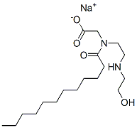 sodium N-[2-[(2-hydroxyethyl)amino]ethyl]-N-(1-oxododecyl)glycinate Struktur