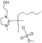 2-(dimethylheptyl)-4,5-dihydro-1-(2-hydroxyethyl)-3-methyl-1H-imidazolium methyl sulphate Struktur