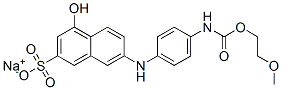 sodium 4-hydroxy-7-[4-[(2-methoxyethoxycarbonyl)amino]anilino]naphthalene-2-sulphonate Struktur