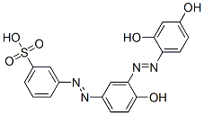 3-[[3-[(2,4-dihydroxyphenyl)azo]-4-hydroxyphenyl]azo]benzenesulphonic acid Struktur