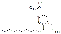 sodium N-[2-[(2-hydroxyethyl)(1-oxododecyl)amino]ethyl]glycinate Struktur