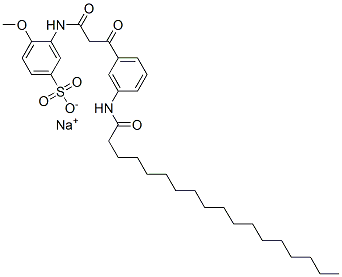 sodium 3-[[1,3-dioxo-3-[3-[(1-oxooctadecyl)amino]phenyl]propyl]amino]-4-methoxybenzenesulphonate Struktur