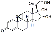 9beta,11beta-epoxy-16alpha,17,21-trihydroxypregna-1,4-diene-3,20-dione Struktur