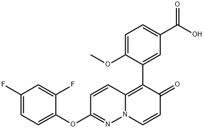 Benzoic acid, 3-[2-(2,4-difluorophenoxy)-6-oxo-6H-pyrido[1,2-b]pyridazin-5-yl]-4-Methoxy- Struktur