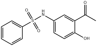 N-(3-acetyl-4-hydroxyphenyl)benzenesulphonamide Struktur