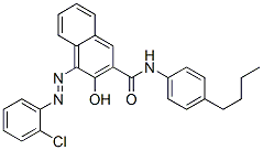 N-(4-butylphenyl)-4-[(2-chlorophenyl)azo]-3-hydroxynaphthalene-2-carboxamide Struktur