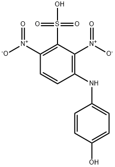 3-[(4-hydroxyphenyl)amino]-2,6-dinitrobenzenesulphonic acid Struktur