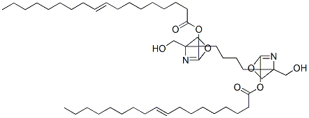 1,4-butanediylbis[[4,5-dihydro-4-(hydroxymethyl)oxazole-2,4-diyl]methylene] bis(9-octadecenoate) Struktur