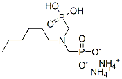 diammonium dihydrogen [(hexylimino)bis(methylene)]bisphosphonate  Struktur