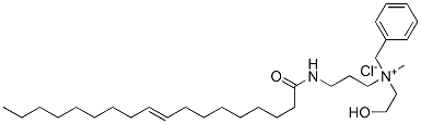 benzyl(2-hydroxyethyl)methyl[3-[(1-oxooctadec-9-enyl)amino]propyl]ammonium chloride  Struktur