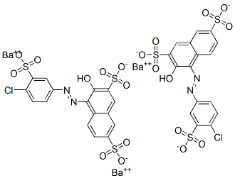 tribarium bis[4-[(4-chloro-3-sulphonatophenyl)azo]-3-hydroxynaphthalene-2,7-disulphonate] Struktur