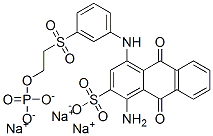 1-amino-9,10-dihydro-9,10-dioxo-4-[3-[[2-(phosphonooxy)ethyl]sulphonyl]anilino]anthracene-2-sulphonic acid, sodium salt  Struktur