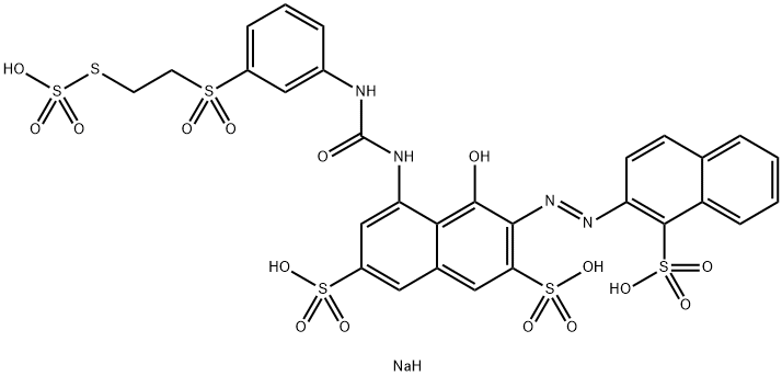 tetrasodium 4-hydroxy-3-[(1-sulphonato-2-naphthyl)azo]-5-[[[[3-[[2-(sulphonatothio)ethyl]sulphonyl]phenyl]amino]carbonyl]amino]naphthalene-2,7-disulphonate Struktur