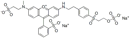 dihydrogen -3-[methyl(2-sulphonatoethyl)amino]-6-[[2-[4-[[2-(sulphonatooxy)ethyl]sulphonyl]phenyl]ethyl]amino]-9-(2-sulphonatophenyl)xanthylium , sodium salt Struktur