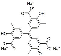 5-[(3-carboxy-4-hydroxy-5-tolyl)(3-carboxy-5-methyl-4-oxo-2,5-cyclohexadien-1-ylidene)methyl]-3-methyl-salicylic acid, sodium salt Struktur