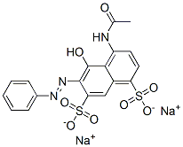 disodium 4-(acetylamino)-5-hydroxy-6-(phenylazo)naphthalene-1,7-disulphonate Struktur