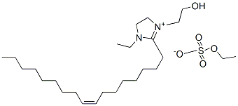 (Z)-1-ethyl-2-(8-heptadecenyl)-4,5-dihydro-3-(2-hydroxyethyl)-1H-imidazolium ethyl sulphate  Struktur