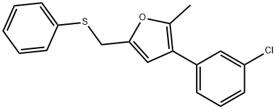 3-(3-CHLORO-PHENYL)-2-METHYL-5-PHENYLSULFANYLMETHYL-FURAN Struktur