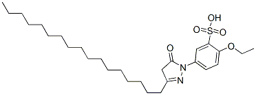 2-ethoxy-5-(4,5-dihydro-3-heptadecyl-5-oxo-1H-pyrazol-1-yl)benzenesulphonic acid  Struktur