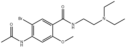 4-(acetylamino)-5-bromo-N-[2-(diethylamino)ethyl]-2-methoxybenzamide Struktur