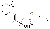 butyl 3-hydroxy-3,4-dimethyl-5-(2,6,6-trimethyl-2-cyclohexen-1-yl)pent-4-en-1-oate Struktur