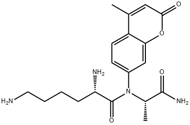 7-lysylalanyl-4-methylcoumarinamide Struktur