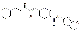 [3aR-(3aalpha,4alpha,5beta,6aalpha)]-4-(2-bromo-5-cyclohexyl-3-oxopent-1-enyl)hexahydro-2-oxo-2H-cyclopenta[b]furan-5-yl benzoate Struktur