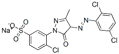 sodium 4-chloro-3-[4-[(2,5-dichlorophenyl)azo]-4,5-dihydro-3-methyl-5-oxo-1H-pyrazol-1-yl]benzenesulphonate Struktur