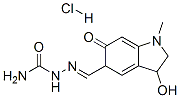 (1,2,3,6-tetrahydro-3-hydroxy-1-methyl-6-oxo-5H-indol-5-al) semicarbazone monohydrochloride Struktur