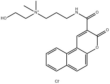 (2-hydroxyethyl)dimethyl[3-[[(3-oxo-3H-naphtho[2,1-b]pyran-2-yl)carbonyl]amino]propyl]ammonium chloride Struktur