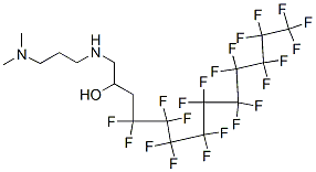 1-[[3-(dimethylamino)propyl]amino]-4,4,5,5,6,6,7,7,8,8,9,9,10,10,11,11,12,12,13,13,13-henicosafluorotridecan-2-ol Struktur