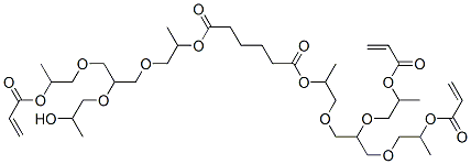 2-[3-[2-(acryloyloxy)propoxy]-[2-(2-hydroxypropoxy)]propoxy]-1-methylethyl 2-[2,3-bis[2-(acryloyloxy)propoxy]propoxy]-1-methylethyl adipate Struktur