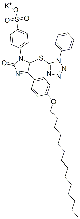 potassium 4-[2,5-dihydro-2-oxo-5-[(1-phenyl-1H-tetraazol-5-yl)thio]-4-[4-(tetradecyloxy)phenyl]-1H-imidazol-1-yl]benzenesulphonate Struktur