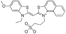 2-[(3-ethyl-5-methoxy-3H-benzothiazol-2-ylidene)methyl]-1-(3-sulphonatopropyl)naphtho[1,2-d]thiazolium Struktur