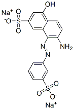 disodium 7-amino-4-hydroxy-8-[(3-sulphonatophenyl)azo]naphthalene-2-sulphonate Struktur