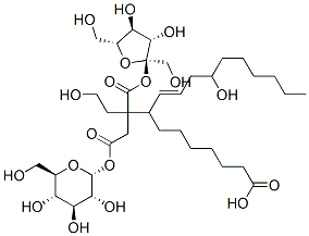 beta-D-fructofuranosyl alpha-D-glucopyranoside, mono[3-(4-hydroxydec-1-enyl) 2-(2-hydroxyethyl) 9-hydrogen nonane-1,2,9-tricarboxylate] Struktur