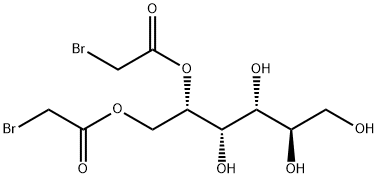 D-glucitol 1,2-bis(bromoacetate) Struktur