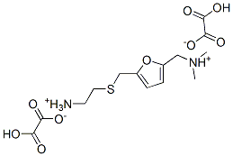 [5-[[(2-ammonioethyl)thio]methyl]furfuryl]dimethylammonium di(hydrogen oxalate) Struktur