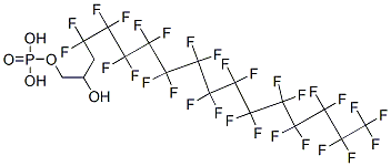 4,4,5,5,6,6,7,7,8,8,9,9,10,10,11,11,12,12,13,13,14,14,15,15,16,16,17,17,17-nonacosafluoro-2-hydroxyheptadecyl dihydrogen phosphate Struktur