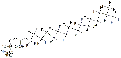 diammonium 4,4,5,5,6,6,7,7,8,8,9,9,10,10,11,11,12,12,13,13,14,14,15,15,16,16,17,17,18,19,19,19-dotriacontafluoro-2-hydroxy-18-(trifluoromethyl)nonadecyl phosphate  Struktur