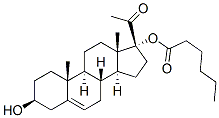 3beta,17-dihydroxypregn-5-en-20-one 17-hexanoate Struktur