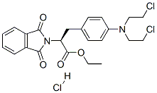 ethyl (S)-alpha-[[4-[bis(2-chloroethyl)amino]phenyl]methyl]-1,3-dihydro-1,3-dioxo-2H-isoindole-2-acetate monohydrochloride Struktur